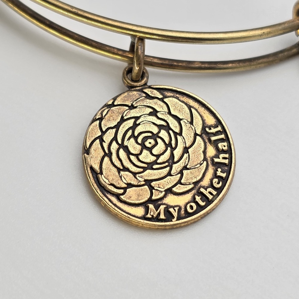 ALEX & ANI 'My Other Half' Charm Bracelet Rafaelian Gold Bangle Made In USA - Picture 3 of 9